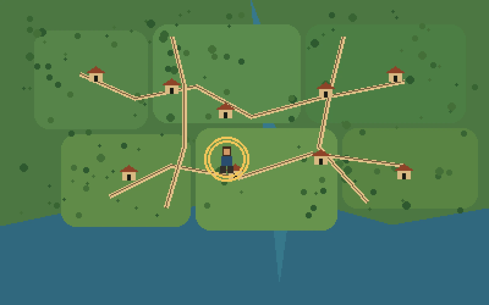 Pixel-art Metro East travel map